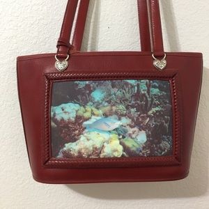 Brighton Leather Purse with Fish and Coral Image